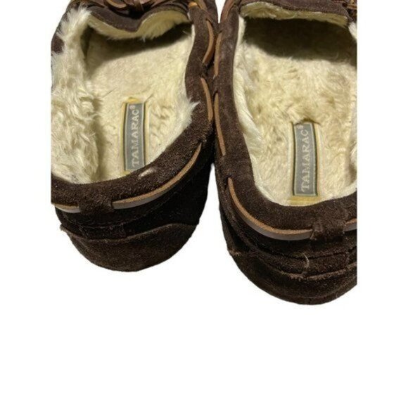 Tamarac Women's Brown Suede Moccasin Slippers with Fur Lining 8 - Picture 6 of 8